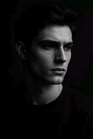 Mk Edit - 🚀 Ultra-realistic cinematic black-and-white portrait of a young
