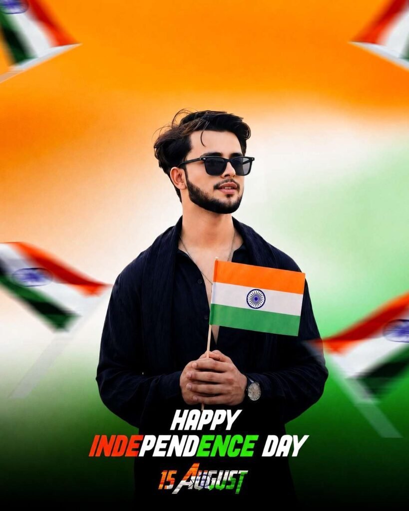 Independence Day photo editing prompt - 🚀IMAGE 1 = TEMPLATE IMAGE 2 = PERSON