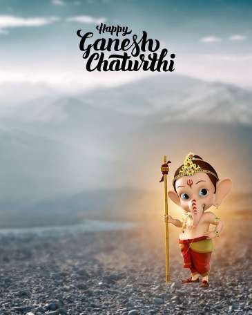 Ganesh Chaturthi photo editing prompt - Use exactly 2 images: Image 1 = the