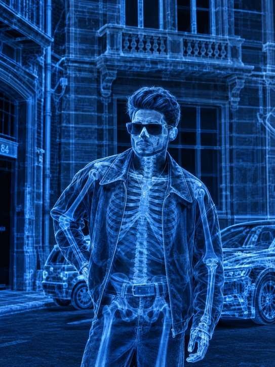 x-ray photo editing - Transform the provided image into a realistic RAY